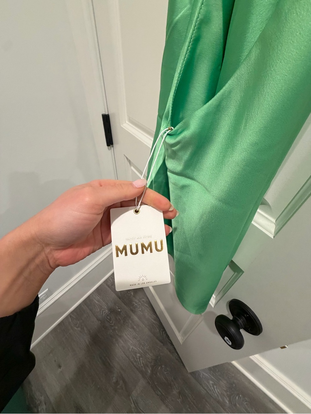 Show Me Your MUMU Mint Green Satin Halter Mini Dress - Picture 6 of 8